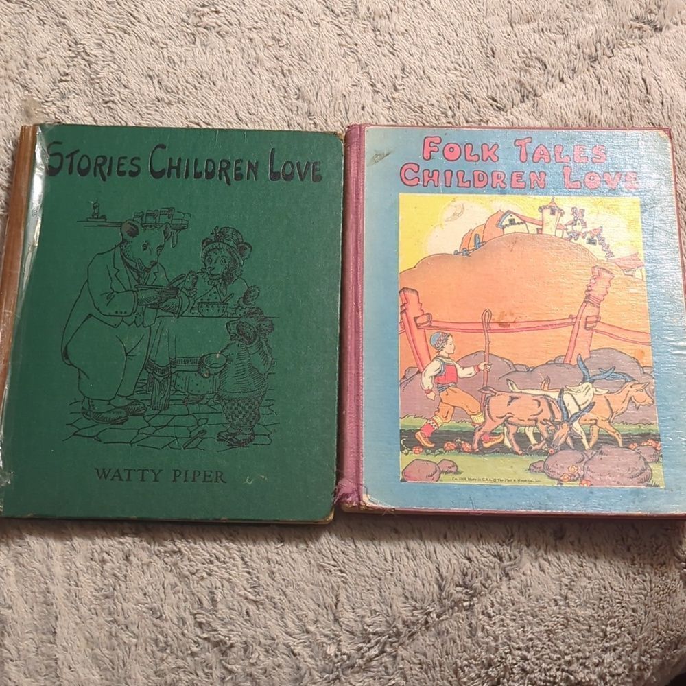 Stories Children Love Edited By Watty Piper 1933 & Folk Tales Children Love 1934